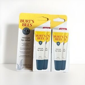 Burt's Bees Rescue Lip Relief Natural Healing Balm, 9.92 g - 2 Pack Set